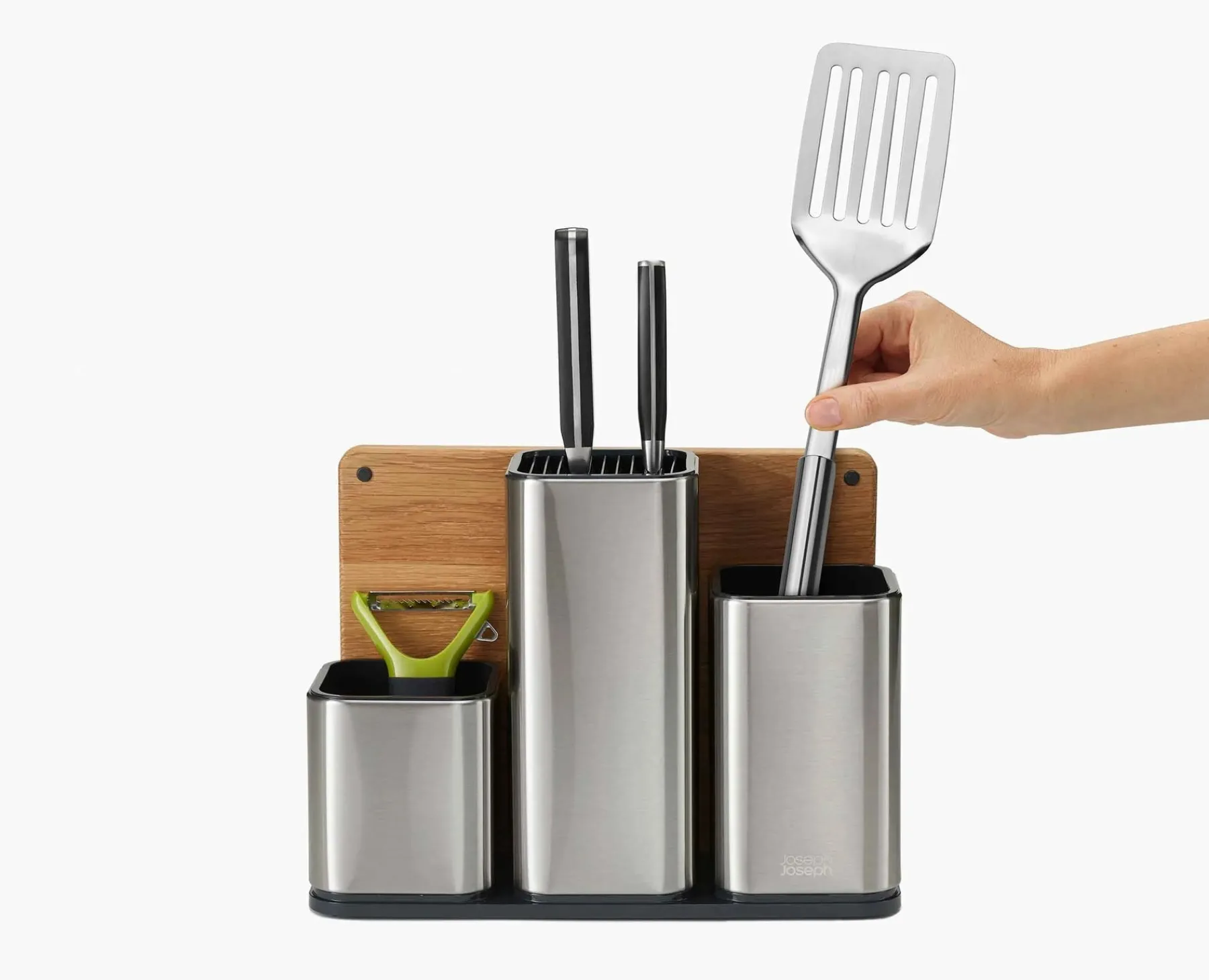 Kitchen Countertop Organizers-Joseph Joseph CounterStore™ Worktop Organizer Stainless-steel