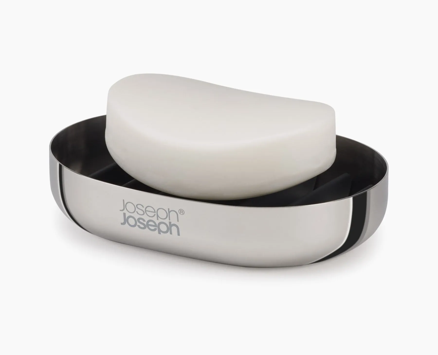 Soap Dishes & Dispensers-Joseph Joseph EasyStore™ Luxe Soap Dish Stainless-steel