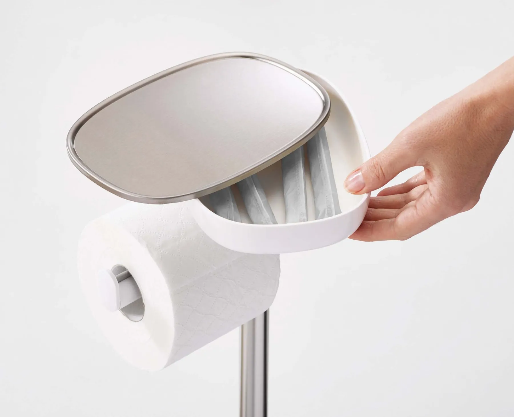 Toilet Paper Holders & Toilet Brushes-Joseph Joseph EasyStore™ Toilet Roll Holder Stainless-steel