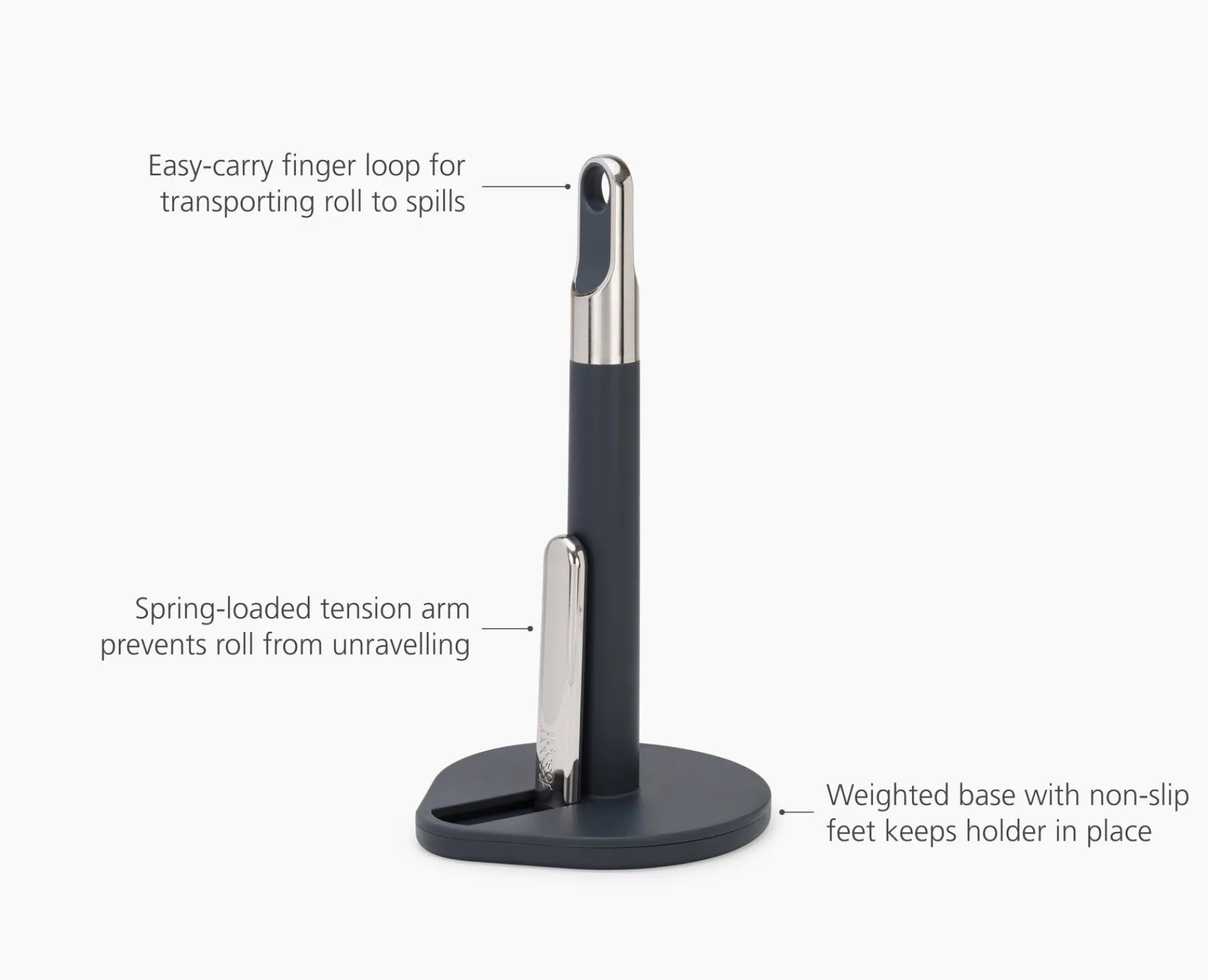 Kitchen Countertop Organizers-Joseph Joseph Hold™ Paper Towel Holder Gray