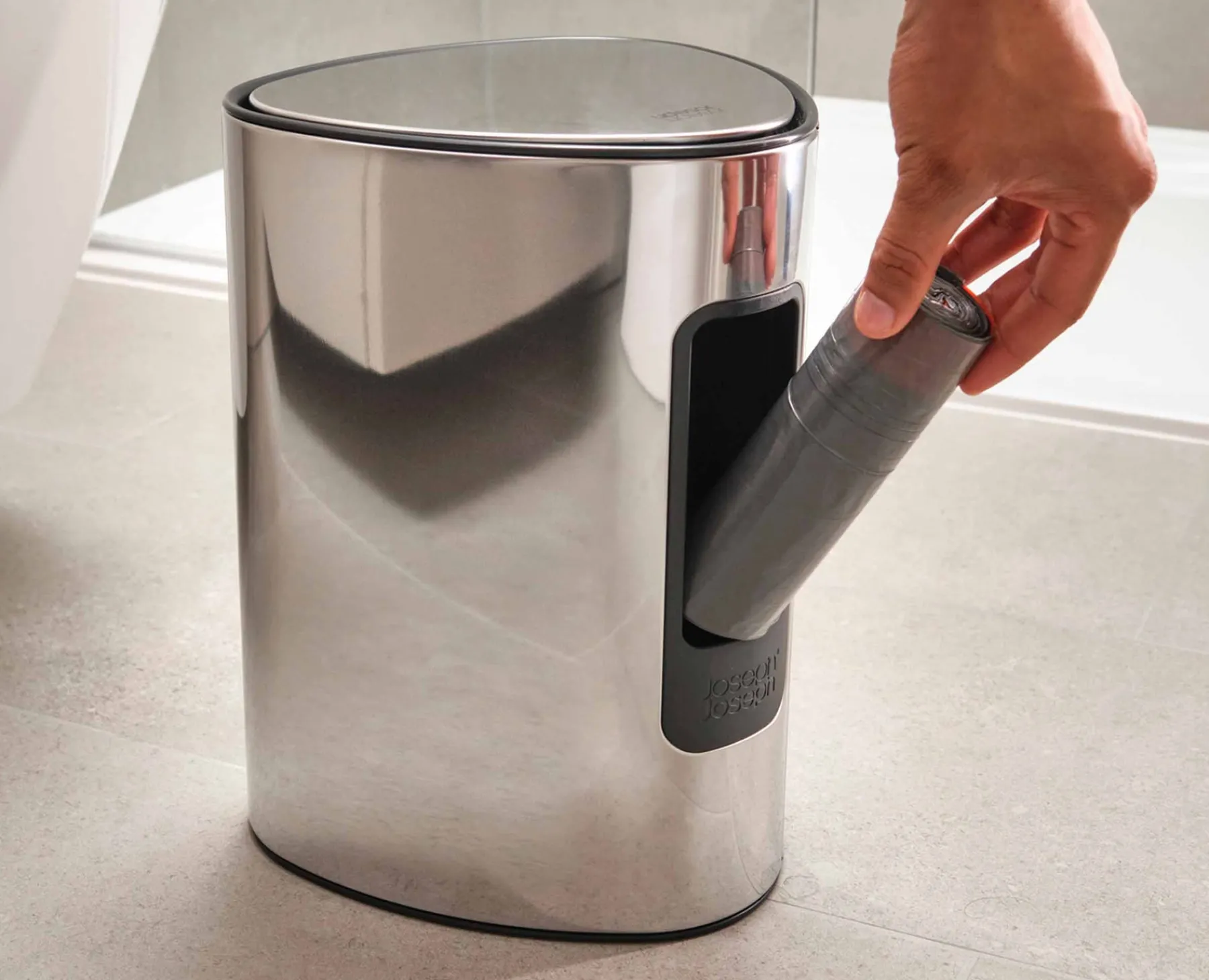 Trash Bags & Filters-Joseph Joseph IW8 5L Custom-fit Recycled Trash Bags Gray