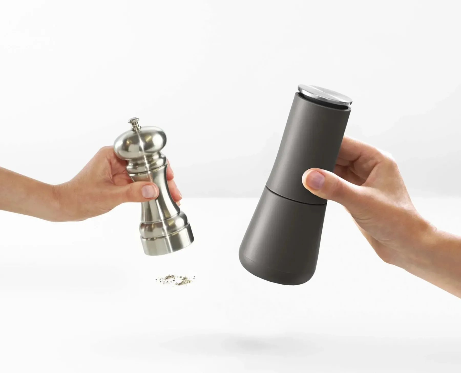 Salt & Pepper Shakers-Joseph Joseph Milltop™ Salt & Pepper Mills Gray