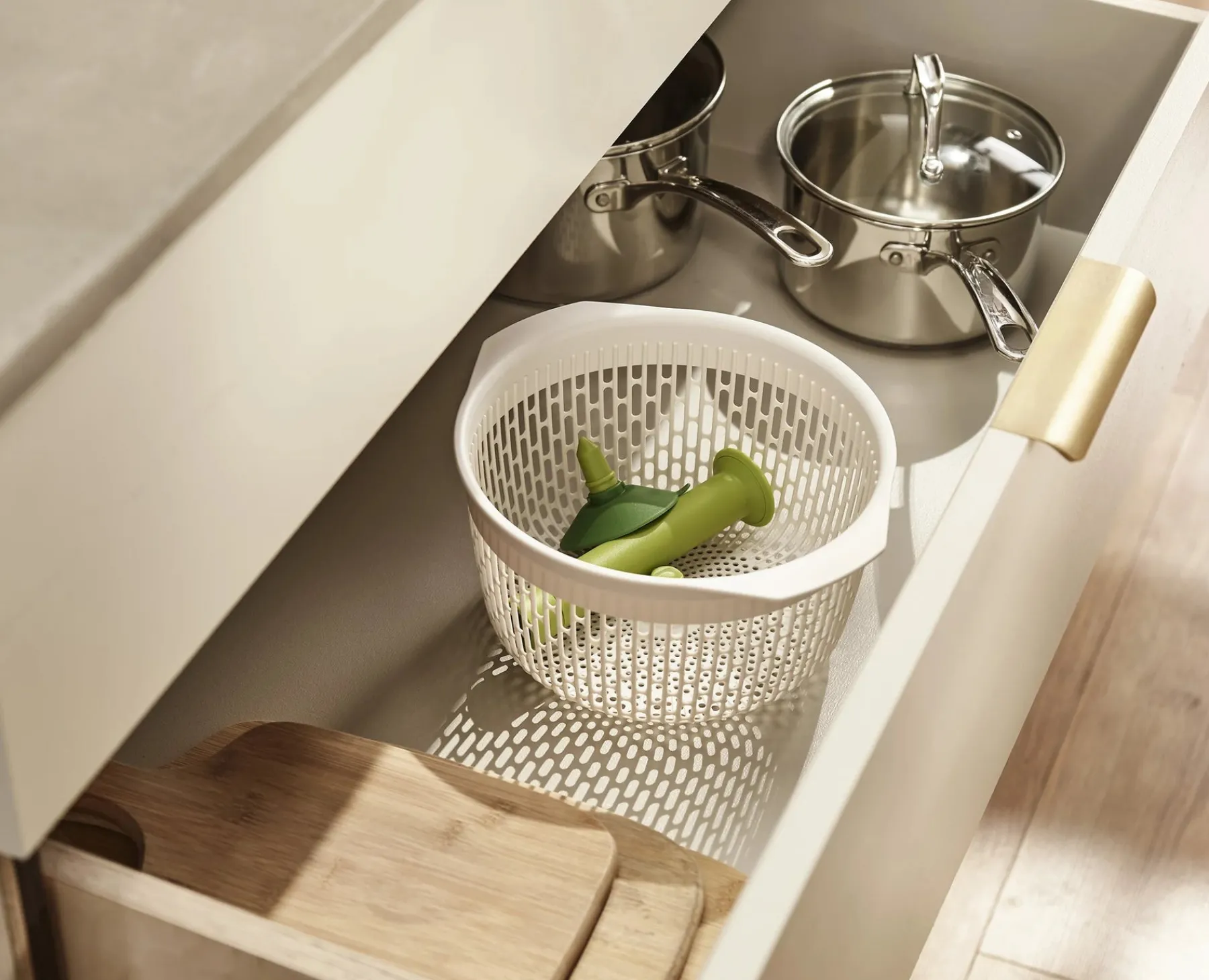 Colanders & Strainers-Joseph Joseph Spindola™ In-sink Salad-spinning Colander Green